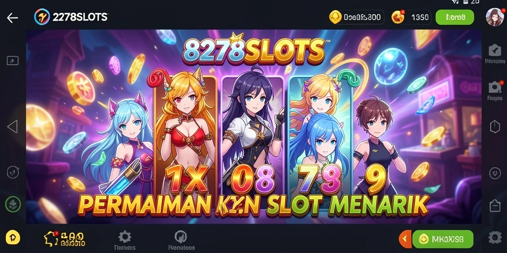 Tangkapan layar 8278SLOTS menampilkan gameplay slot anime yang dinamis.