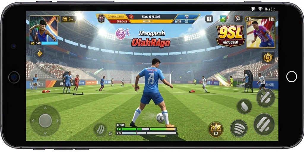 Tampilan menarik gameplay olahraga yang seru.