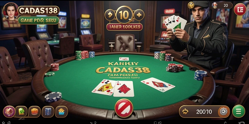 Screenshot utama CADAS138 menampilkan gameplay poker yang seru.