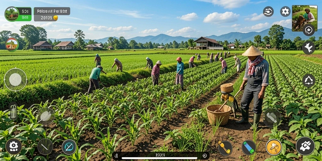 Tampilan gameplay CERI123 yang menarik dan informatif untuk petani.