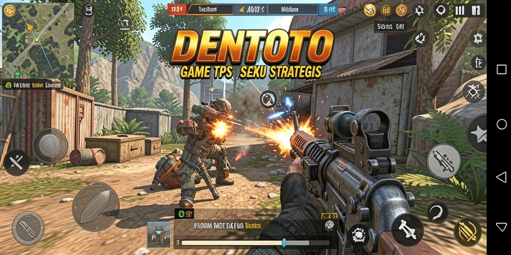 Tangkapan layar DENTOTO menampilkan aksi intens dalam permainan TPS.