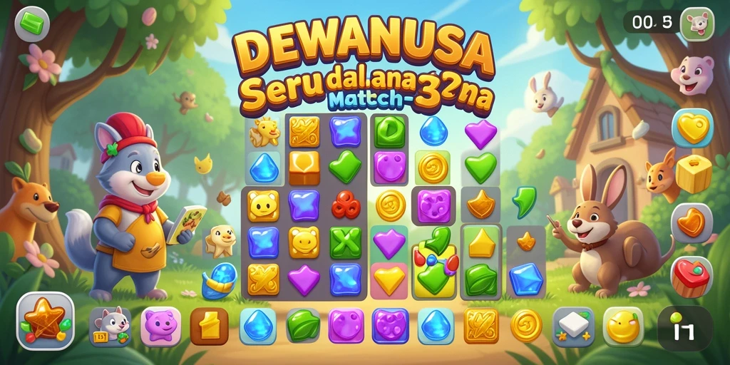 Screenshot gameplay DEWANUSA yang menarik dan penuh warna.