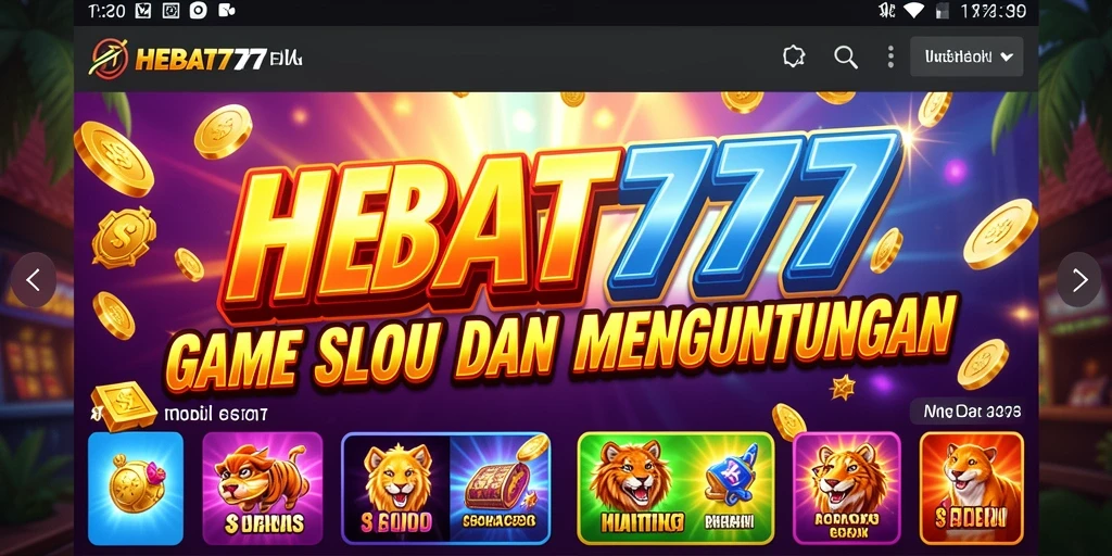Tampilan menarik gameplay HEBAT777 yang menonjolkan slot dan animasi.