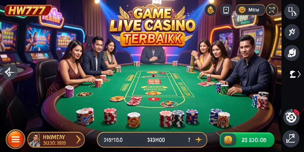 Tampilan screenshot HW777 yang menampilkan gameplay Live Casino yang seru.