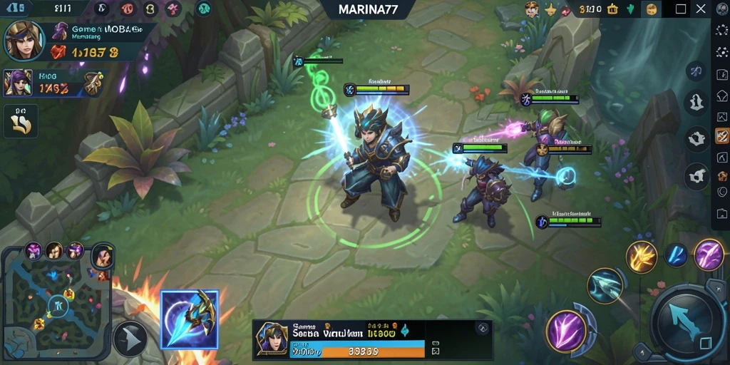 Tampilan gameplay seru di arena MOBA MARINA77.