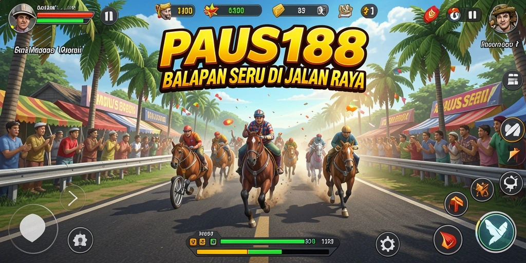 Screenshot gameplay PAUS188 menampilkan aksi balapan yang mendebarkan.