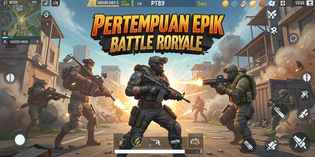 Gameplay seru PT89 dengan aksi Battle Royale yang intens.