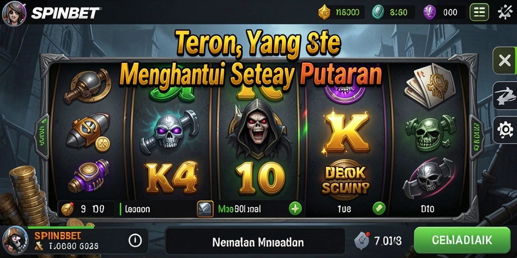 Tangkapan layar utama SPINBET menampilkan suasana mencekam saat gameplay berlangsung.
