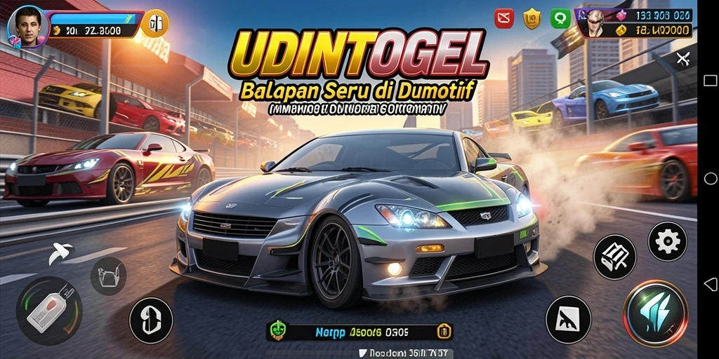 Tampilan balapan mendebarkan di UDINTOGEL dengan grafis yang mengesankan.