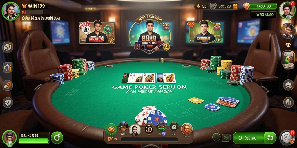 Tampilan gameplay pokernya yang seru dan interaktif.